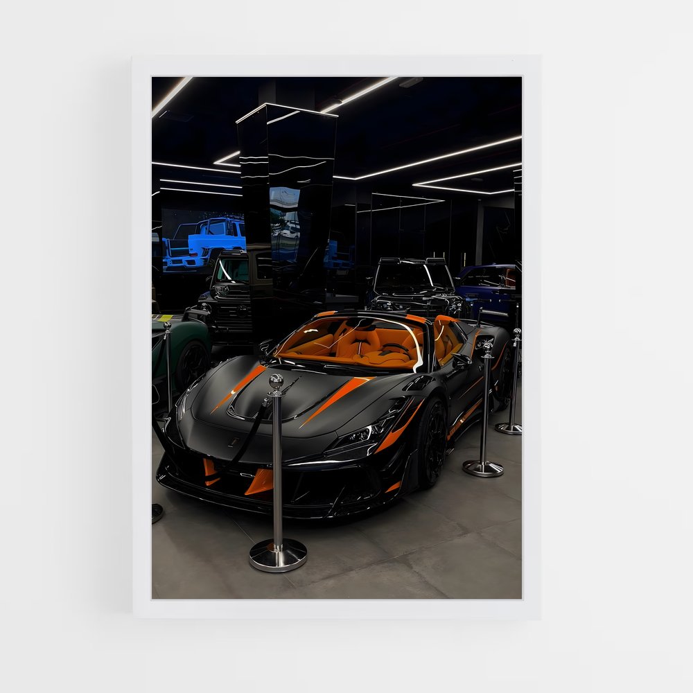 Poster Garage Noir et Orange – affiche Mansory (vue 3)