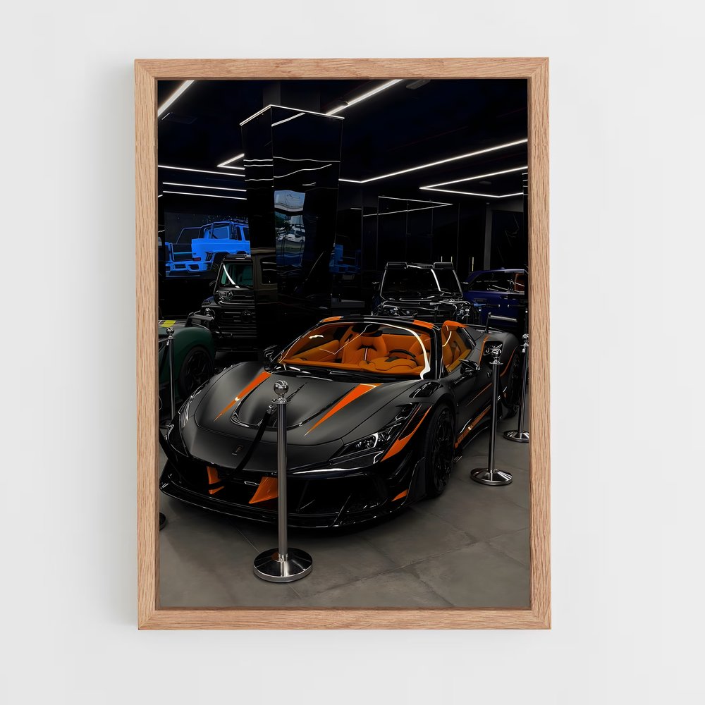 Poster Garage Noir et Orange – affiche Mansory (vue 4)