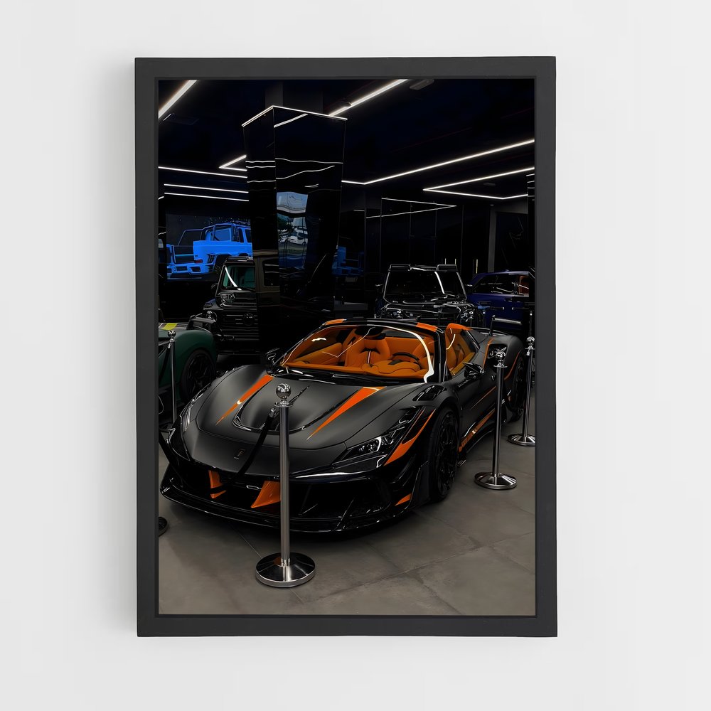 Poster Garage Noir et Orange – affiche Mansory (vue 2)