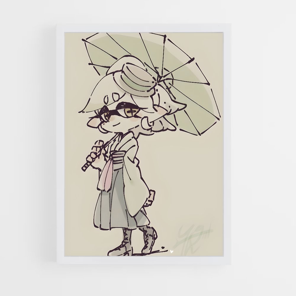 Poster Marie pluie – affiche Splatoon (vue 3)