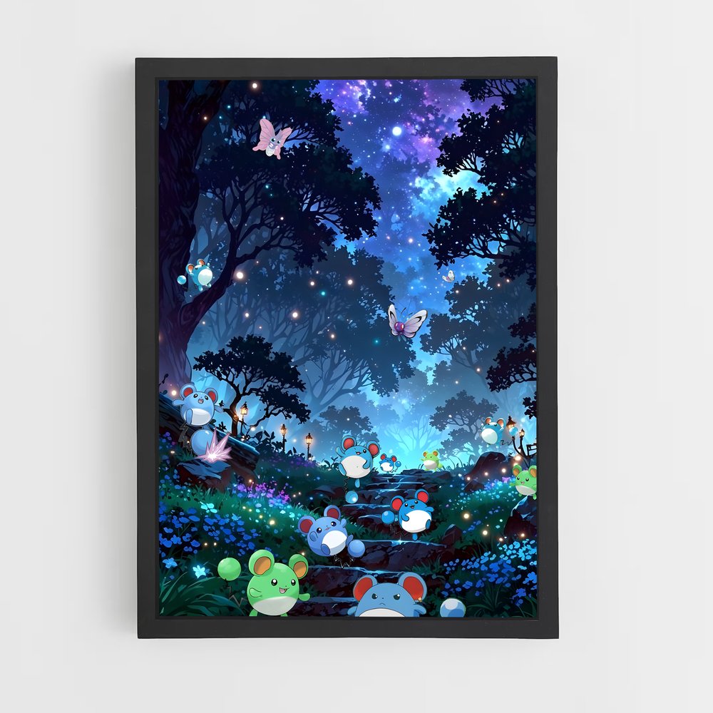 Poster Harmonie Forestière – affiche Pokemon (vue 2)