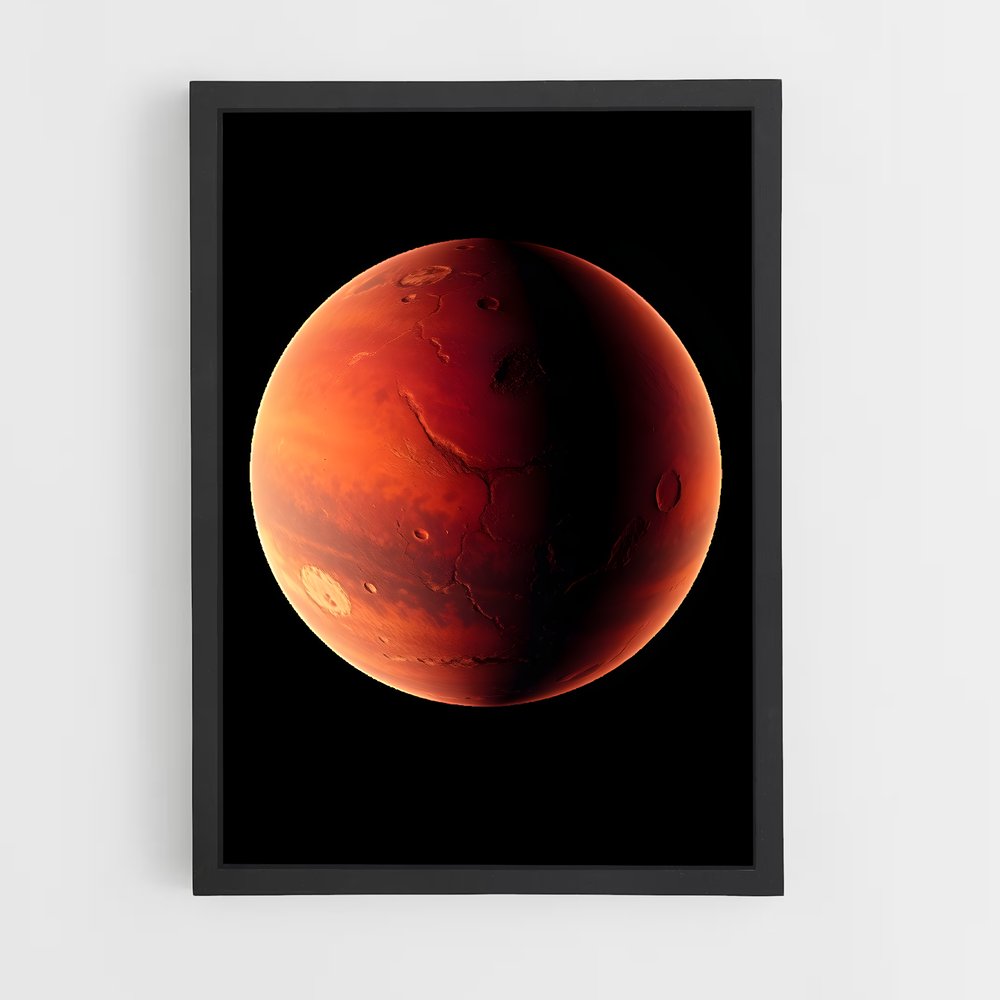 Poster Rouge Martien – affiche Système solaire (vue 2)