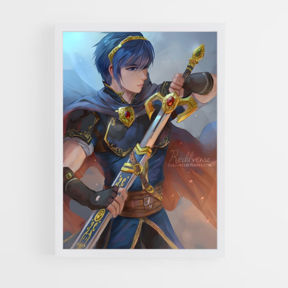 Poster L'Épée Azure – affiche Super Smash Bros (vue 3)