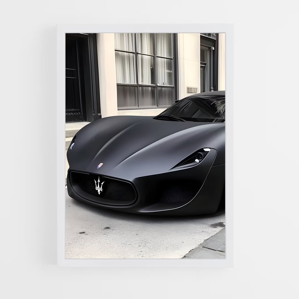 Poster Maserati Noir (vue 3)