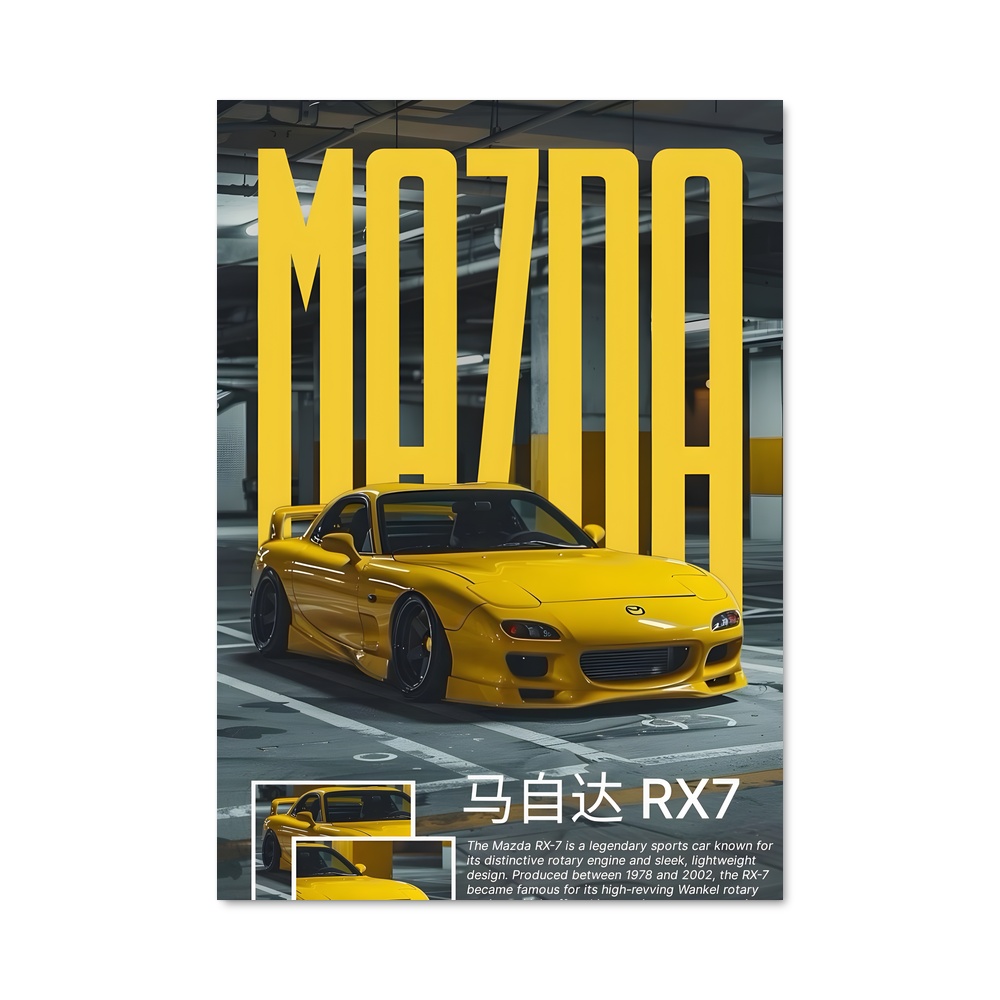 Poster Mazda en Jaune