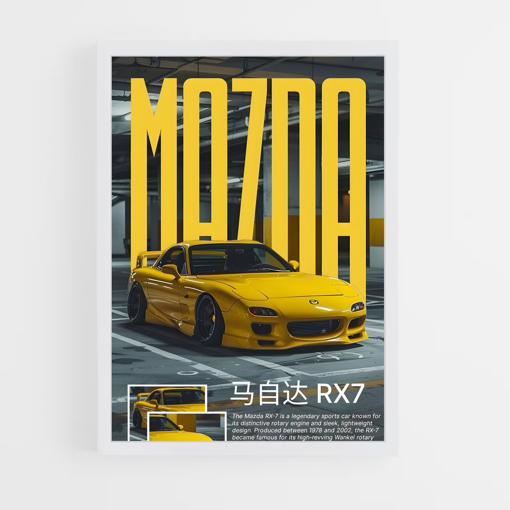 Poster Mazda en Jaune (vue 3)