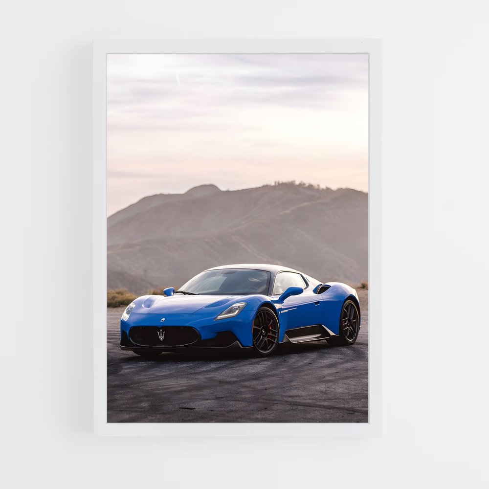Poster Ferrari Bleu – affiche Maserati (vue 3)