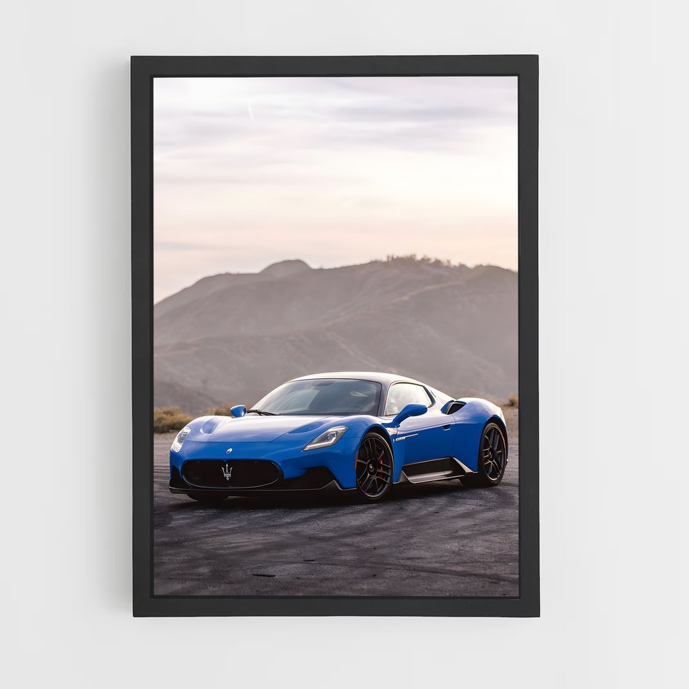 Poster Ferrari Bleu – affiche Maserati (vue 2)
