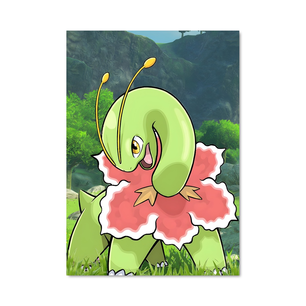 Poster Meganium dans les Prairies – affiche Pokemon