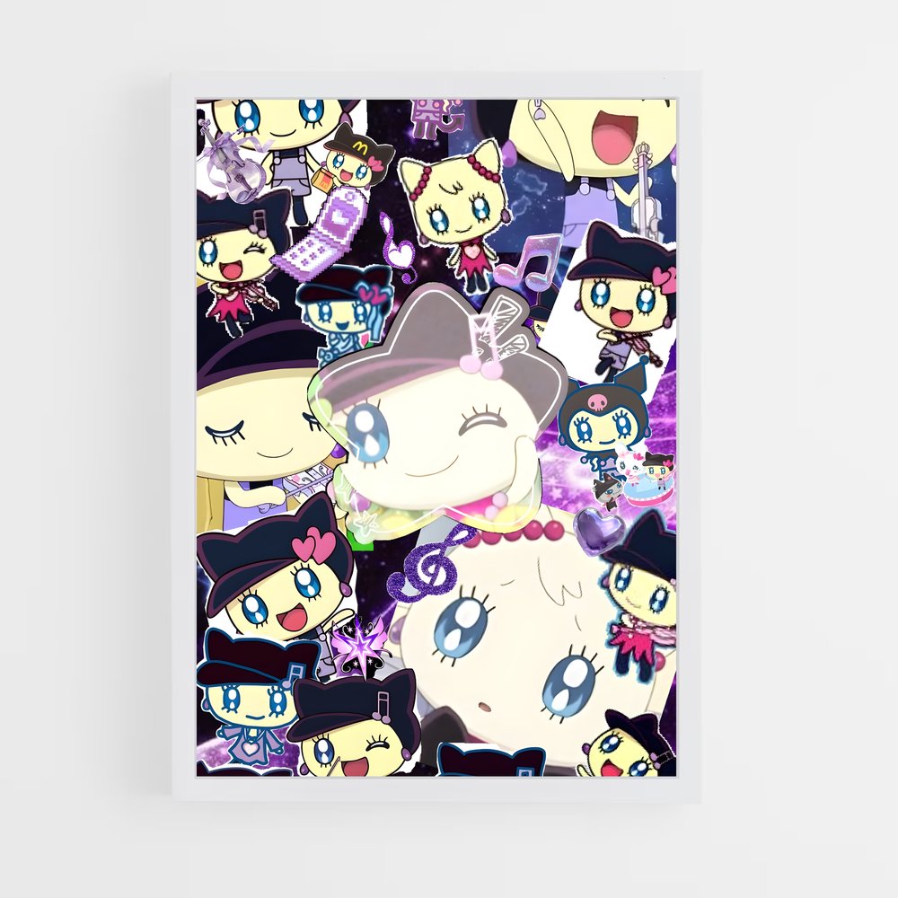 Poster Chats Nocturnes – affiche Tamagotchi (vue 3)