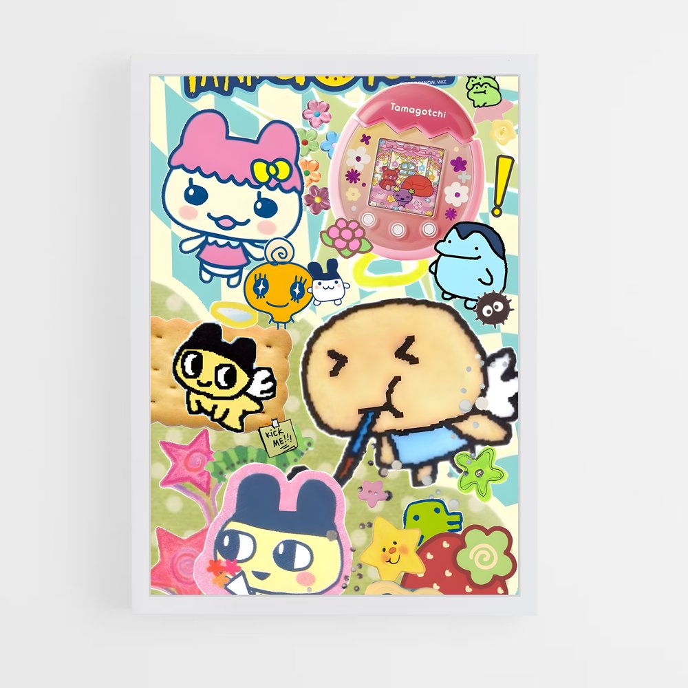 Poster Memetchi Mania – affiche Tamagotchi (vue 3)