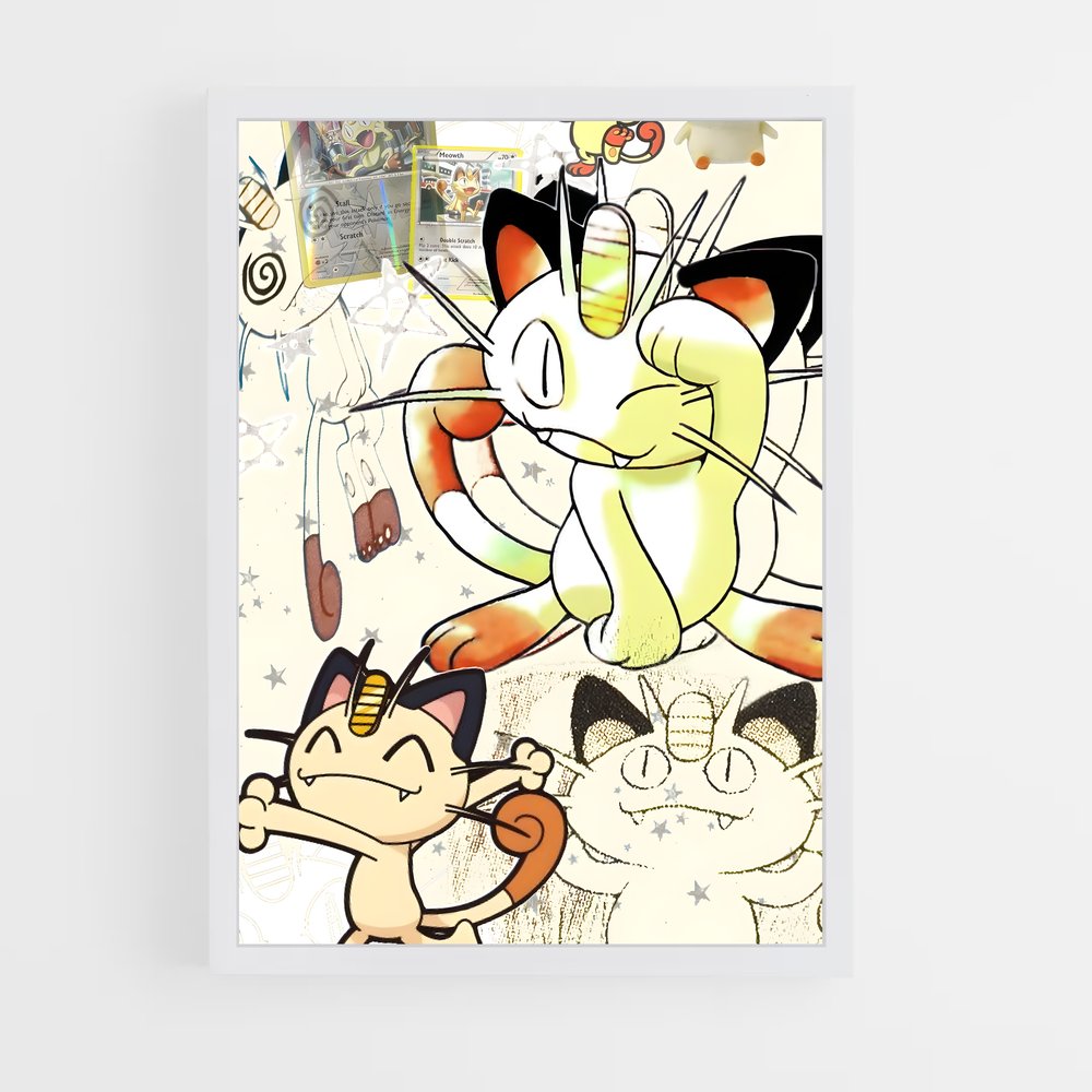 Poster Meowth D'un – affiche Pokemon (vue 3)