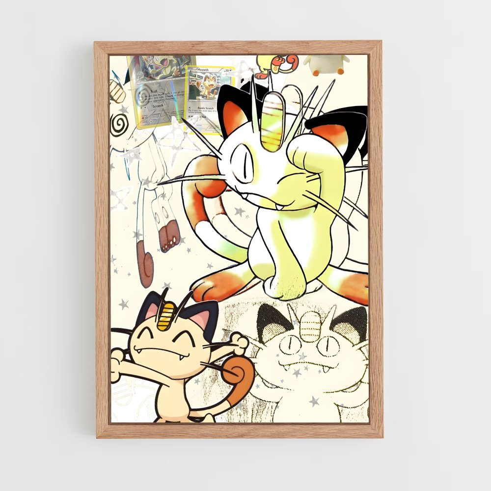 Poster Meowth D'un – affiche Pokemon (vue 4)