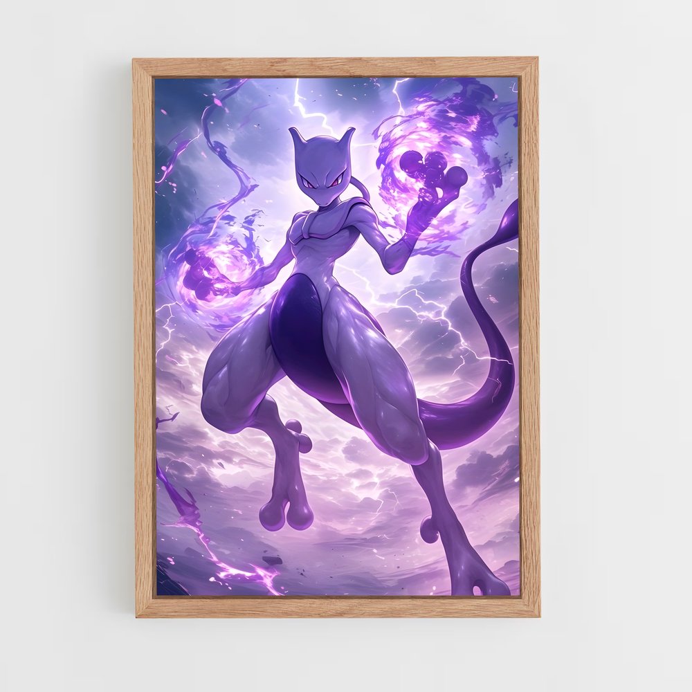 Poster Éclairs de Mewtwo – affiche Pokemon (vue 4)
