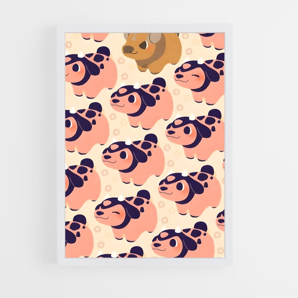 Poster Chien Miltank – affiche Pokemon (vue 3)