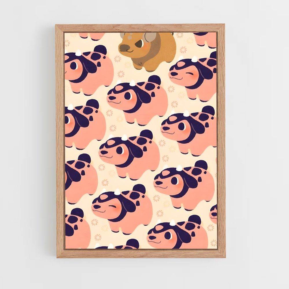 Poster Chien Miltank – affiche Pokemon (vue 4)