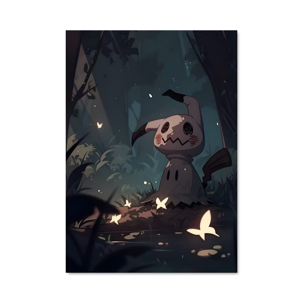 Poster Mimikyu en Forêt – affiche Pokemon