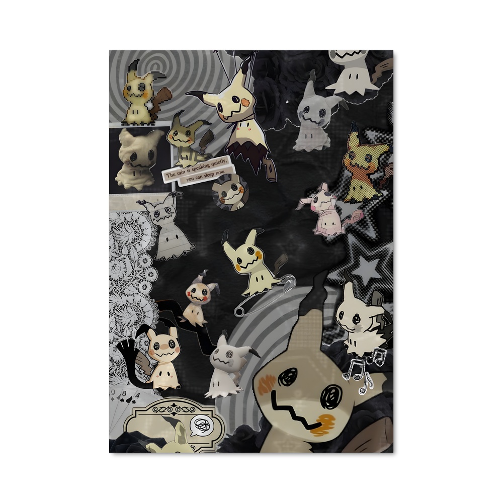 Poster Mimikyu et Les Ballons Enchantés – affiche Pokemon