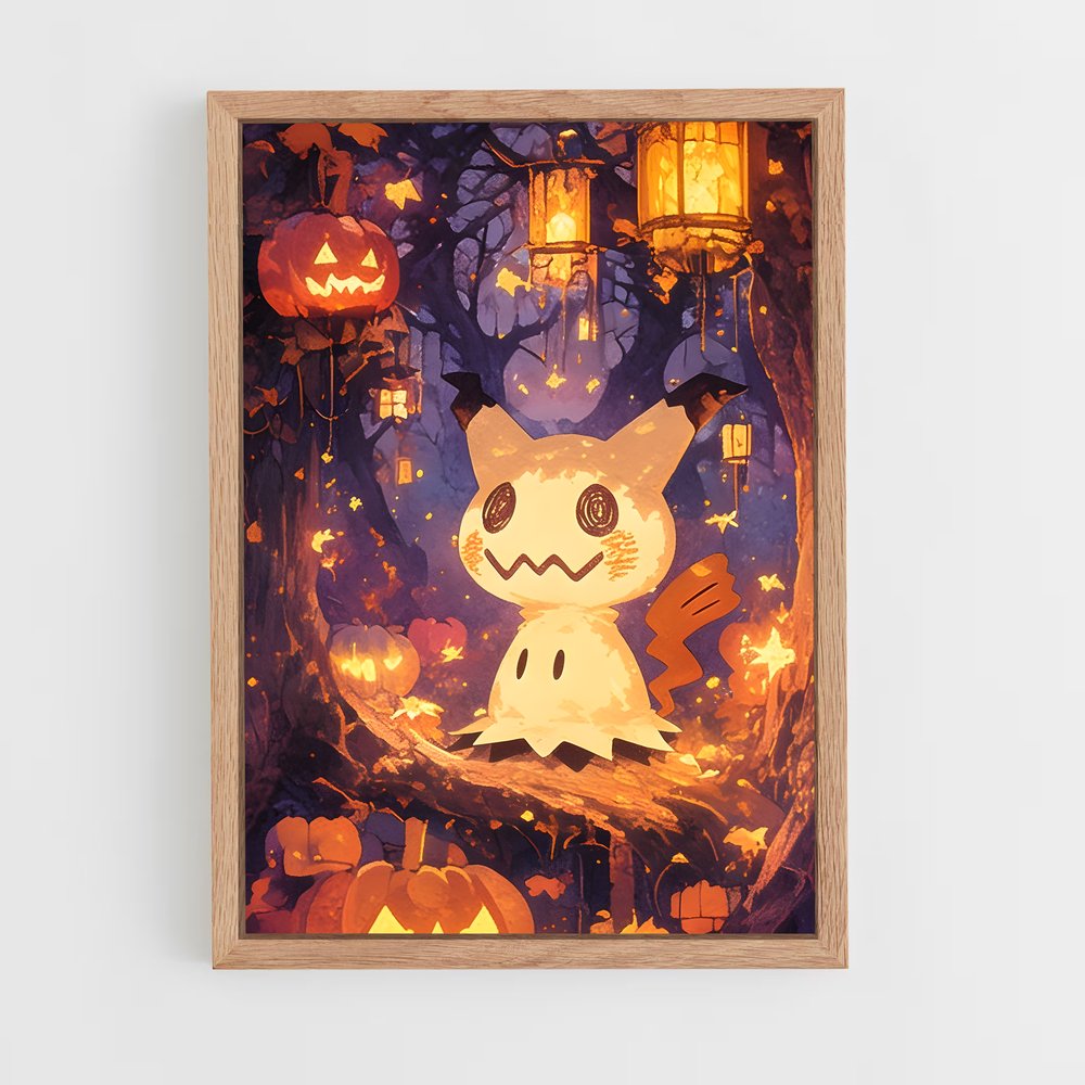 Poster Mimikyu au Pays des Citrouilles – affiche Pokemon (vue 4)
