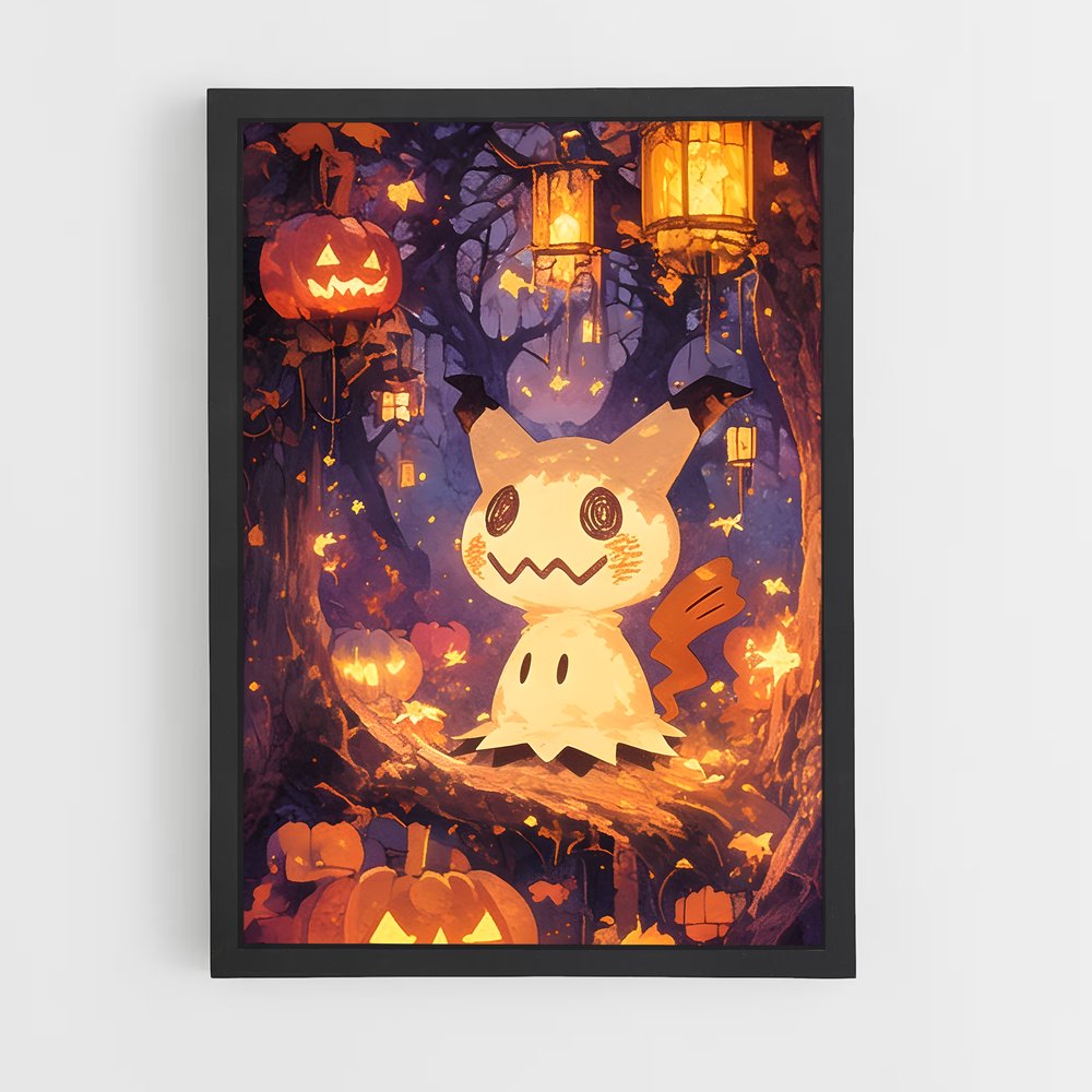 Poster Mimikyu au Pays des Citrouilles – affiche Pokemon (vue 2)