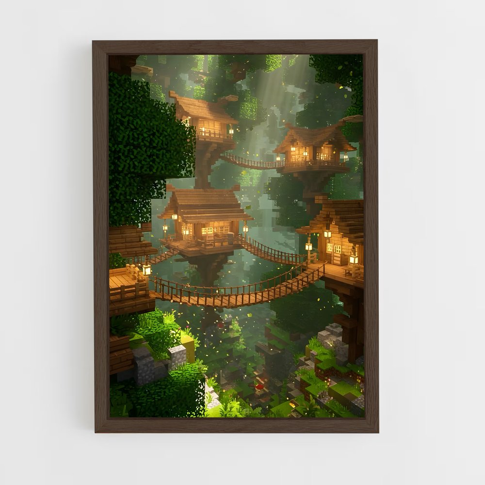 Poster Le Village Caché – affiche Minecraft (vue 5)