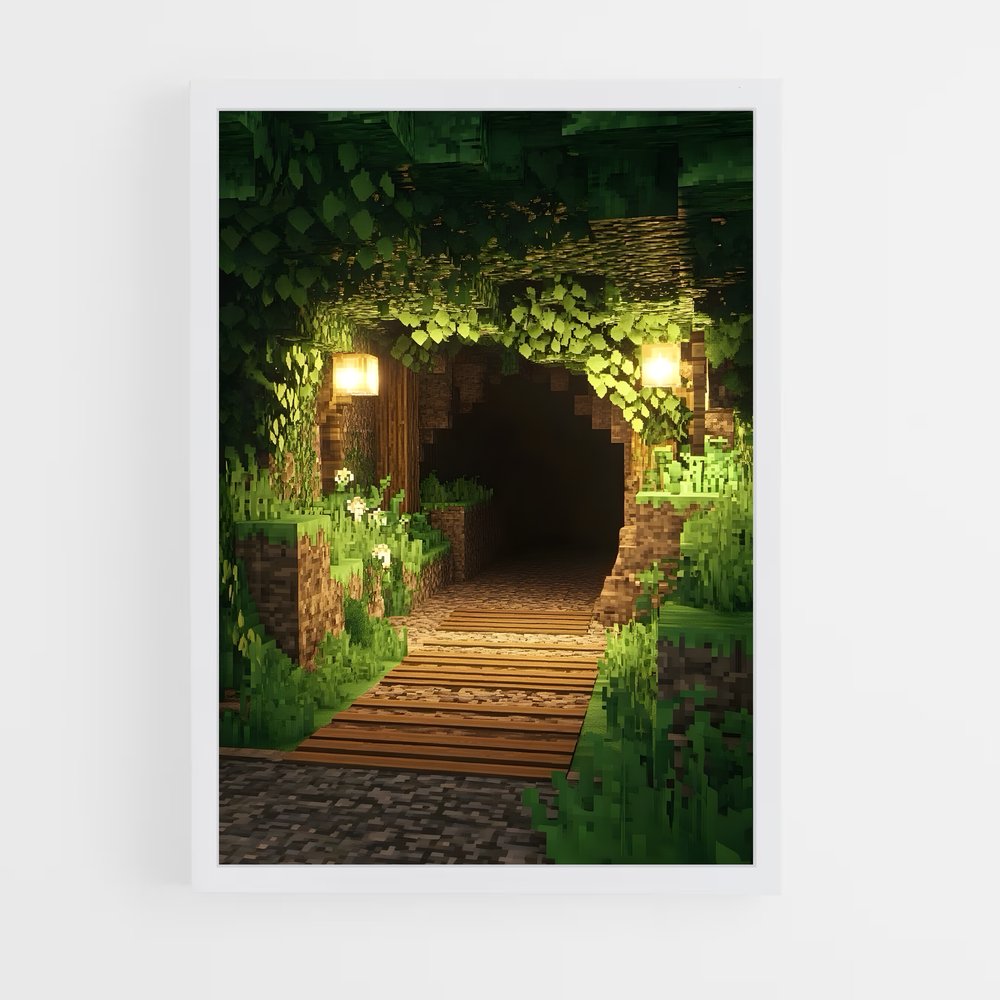 Poster Aventure Pixelisée – affiche Minecraft (vue 3)