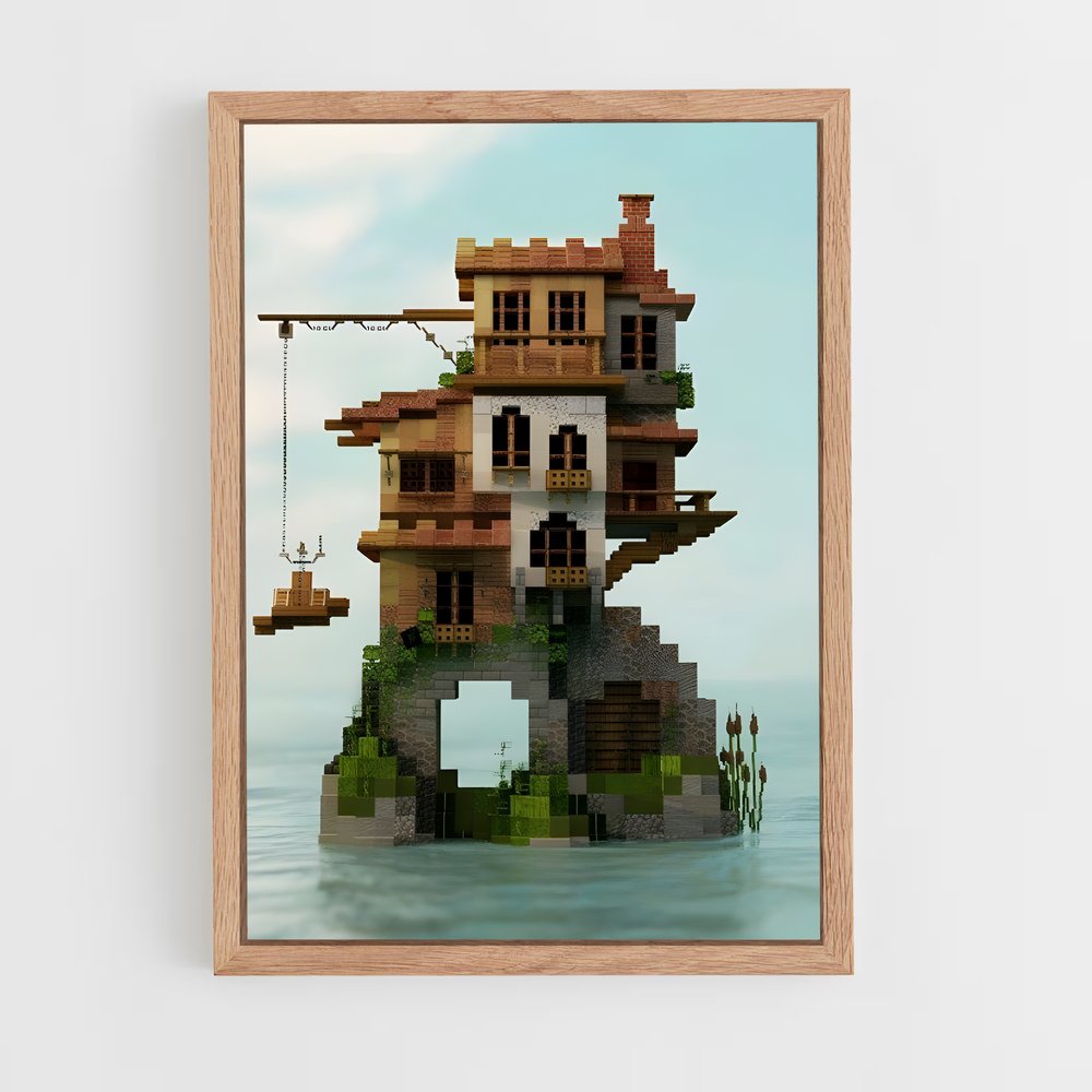 Poster L'Île Flottante – affiche Minecraft (vue 4)