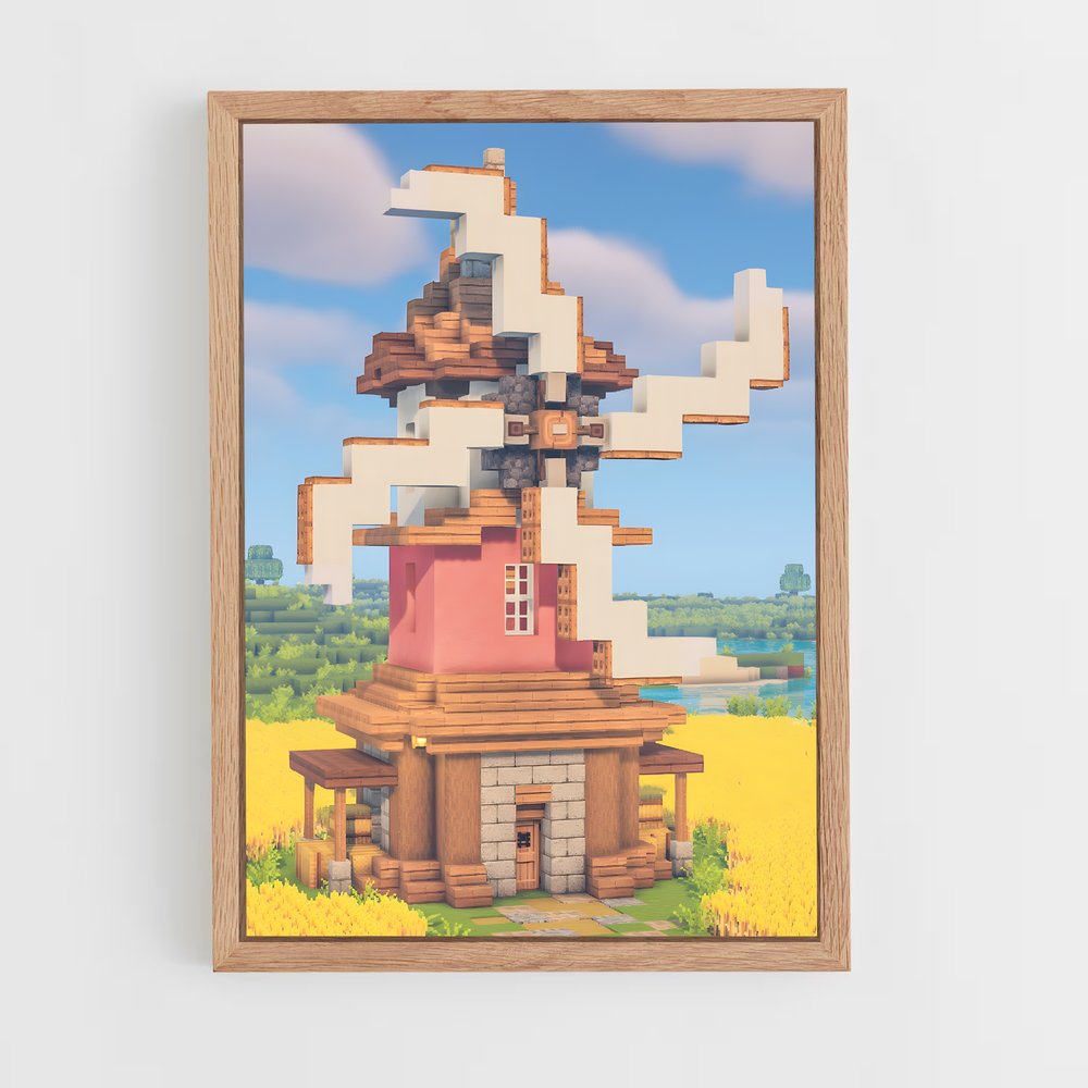Poster Maison de Paille – affiche Minecraft (vue 4)