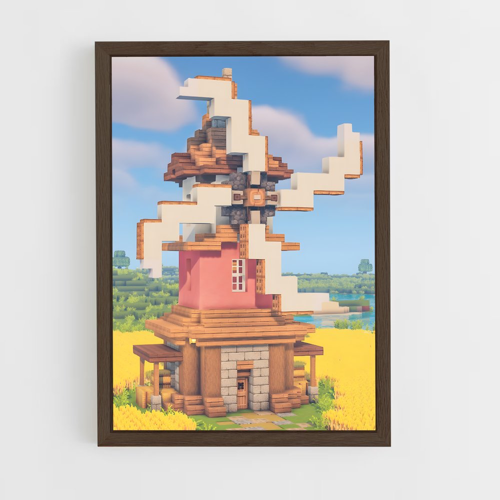 Poster Maison de Paille – affiche Minecraft (vue 5)