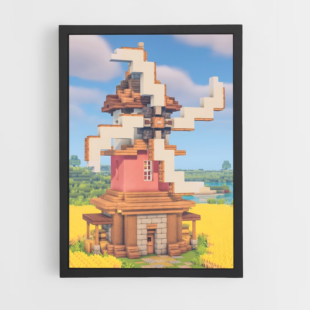 Poster Maison de Paille – affiche Minecraft (vue 2)