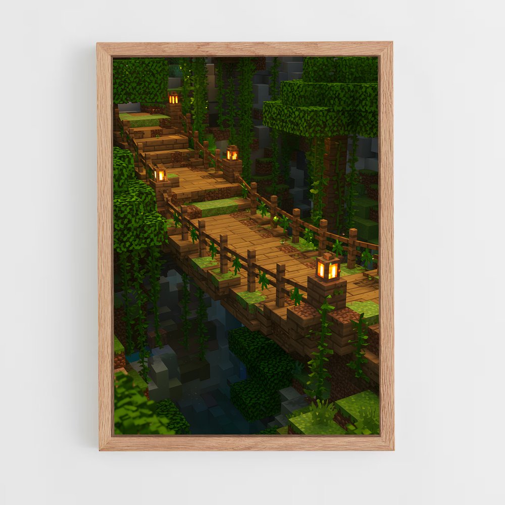 Poster Le Pont Enflammé – affiche Minecraft (vue 4)