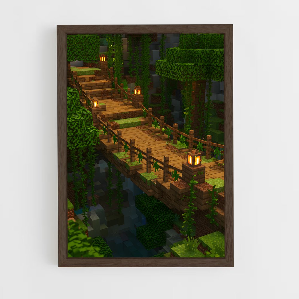 Poster Le Pont Enflammé – affiche Minecraft (vue 5)
