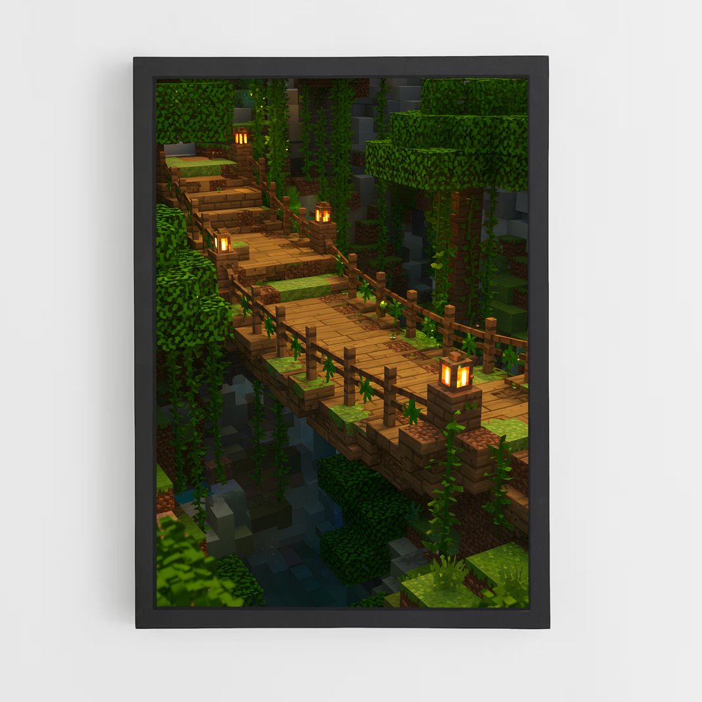 Poster Le Pont Enflammé – affiche Minecraft (vue 2)