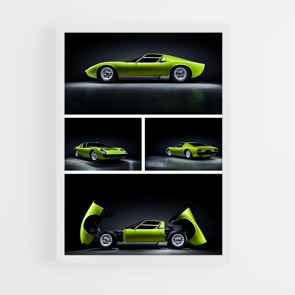 Poster Miura en Vitesse – affiche Lamborghini (vue 3)