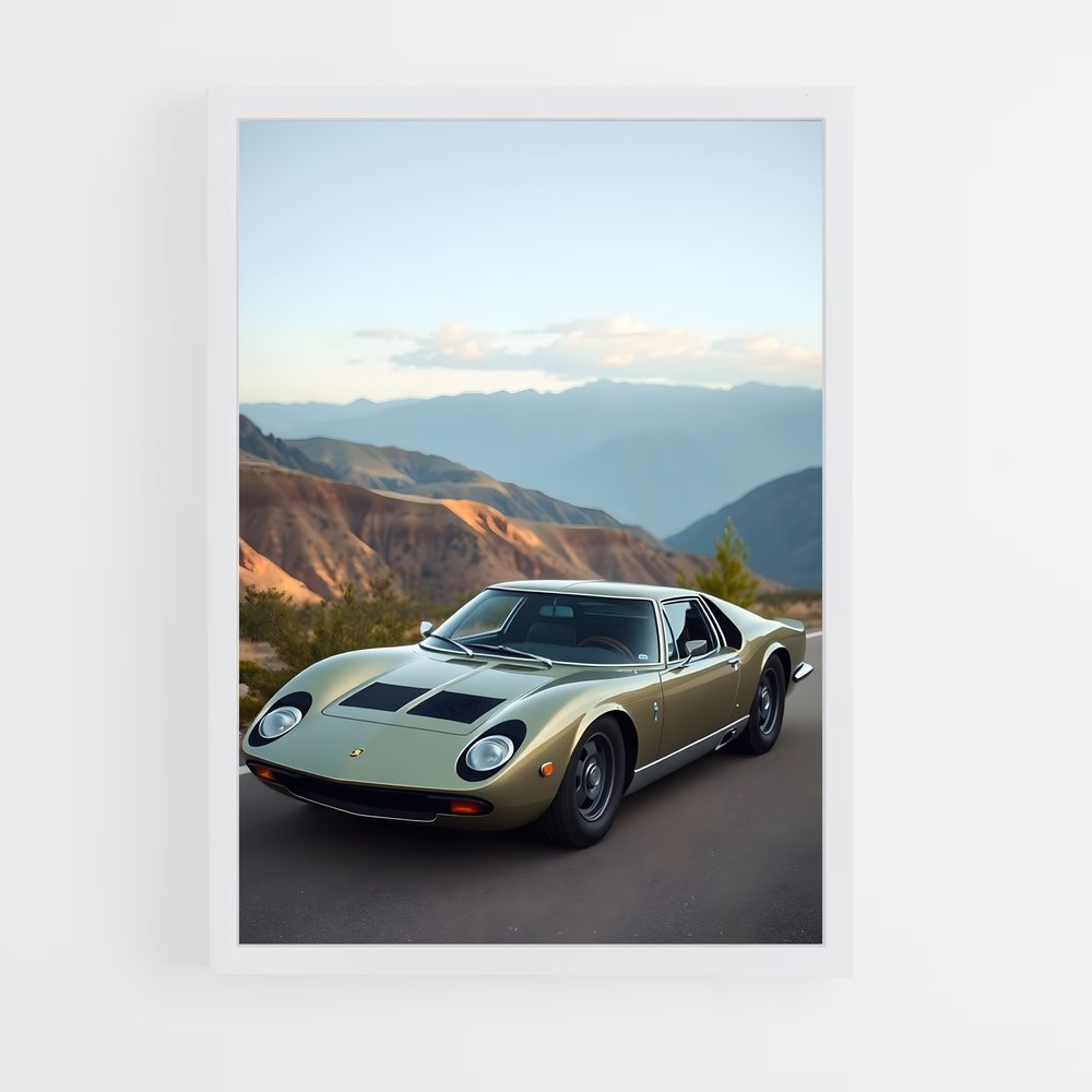 Poster Miura vert et noir – affiche Lamborghini (vue 3)