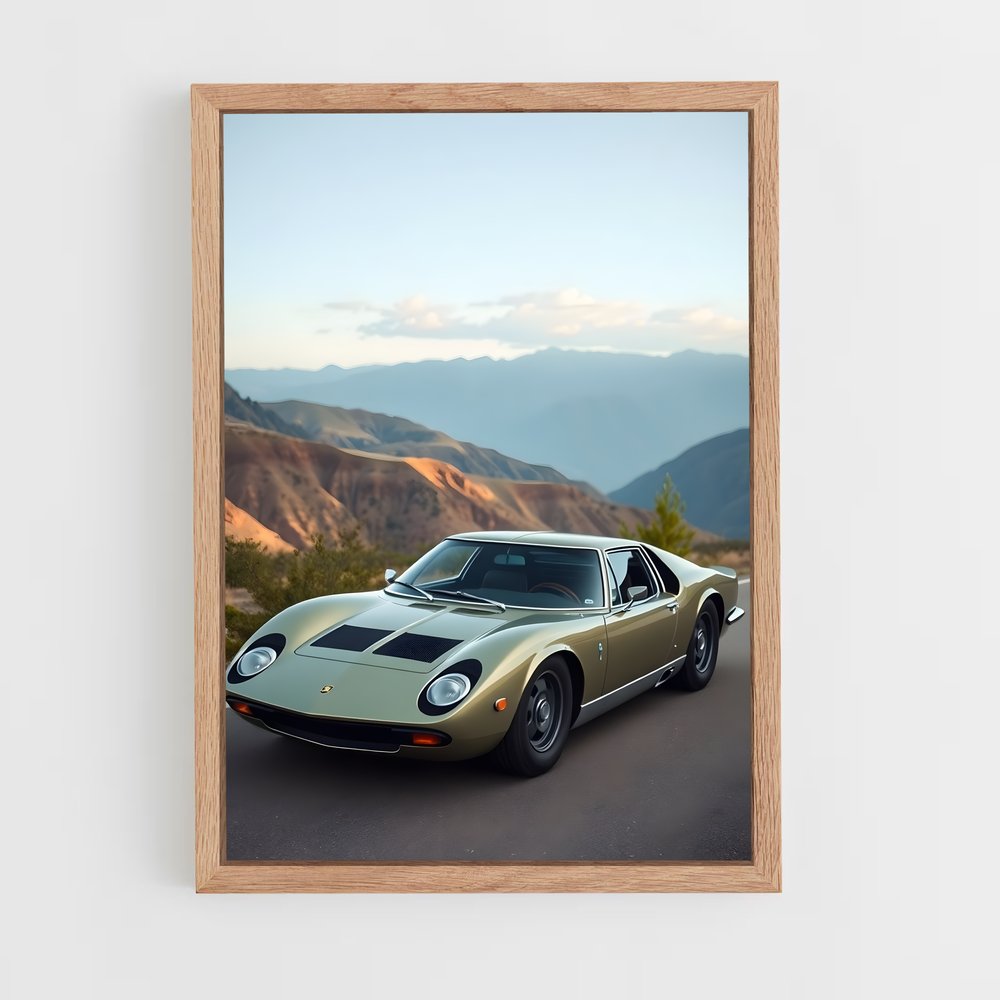 Poster Miura vert et noir – affiche Lamborghini (vue 4)