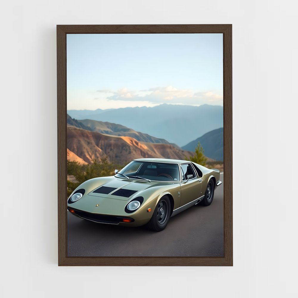 Poster Miura vert et noir – affiche Lamborghini (vue 5)