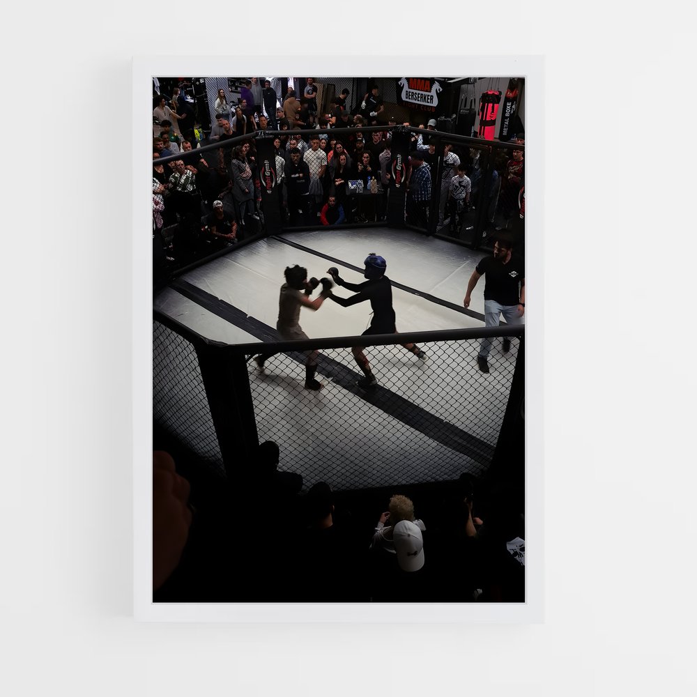Poster Combat en Direct – affiche MMA (vue 3)
