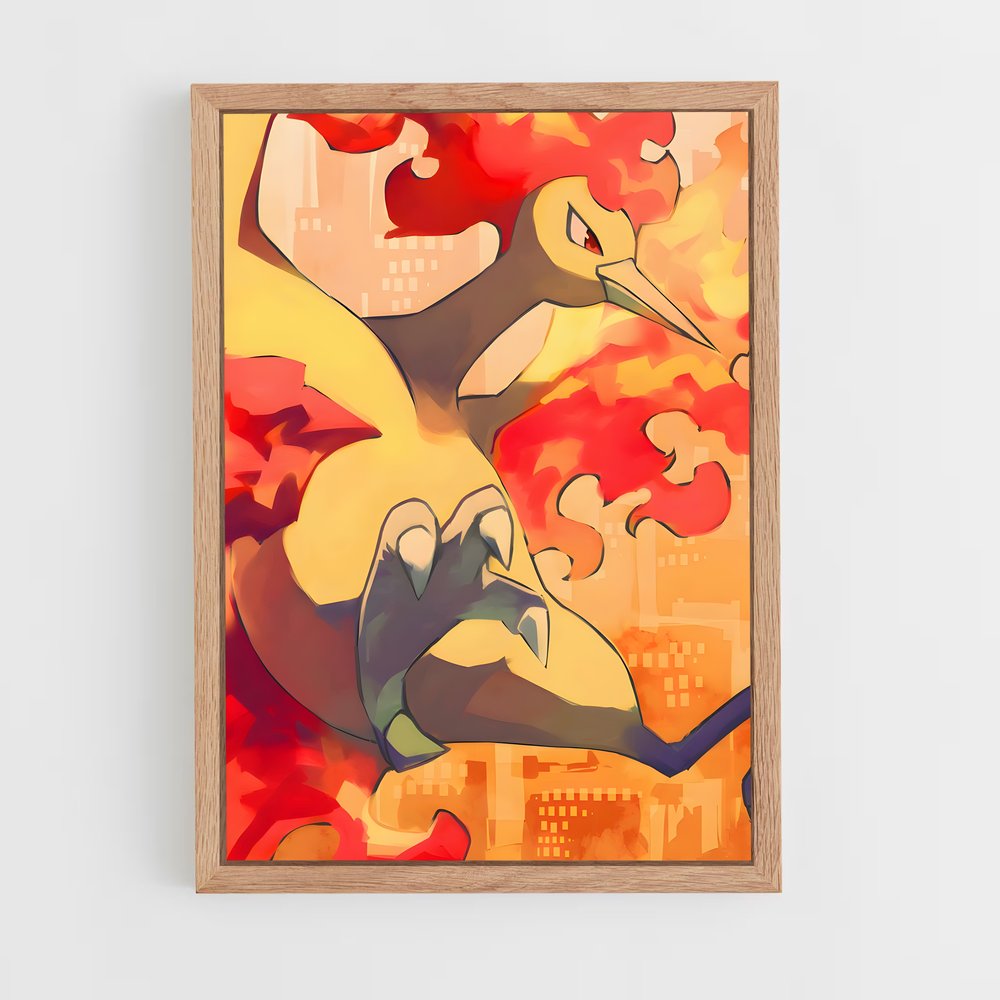 Poster L'Esprit de Moltres – affiche Pokemon (vue 4)