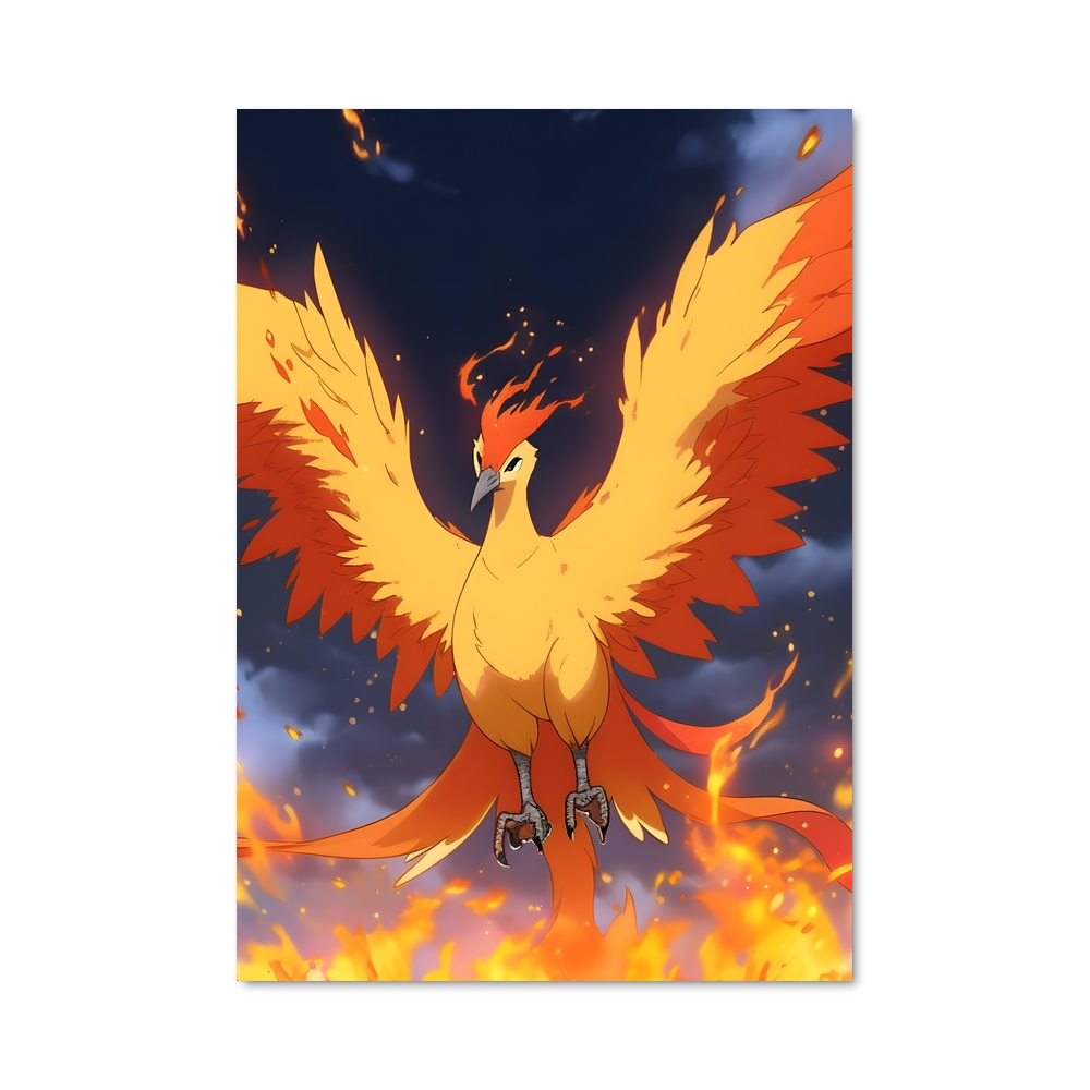 Poster Moltres cendres – affiche Pokemon