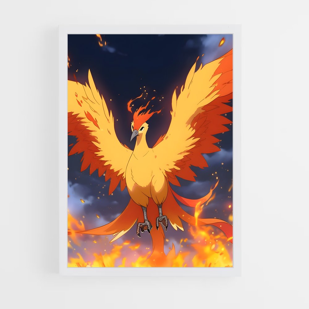 Poster Moltres cendres – affiche Pokemon (vue 3)