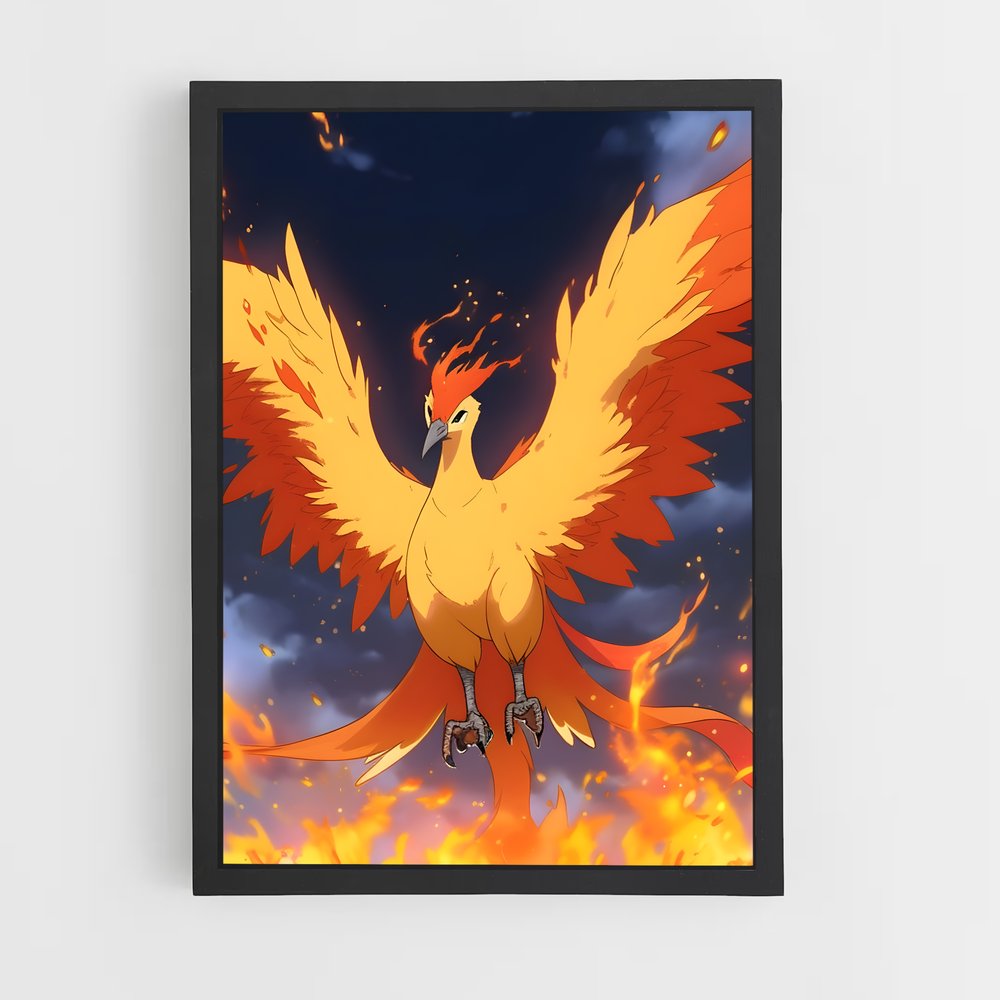 Poster Moltres cendres – affiche Pokemon (vue 2)
