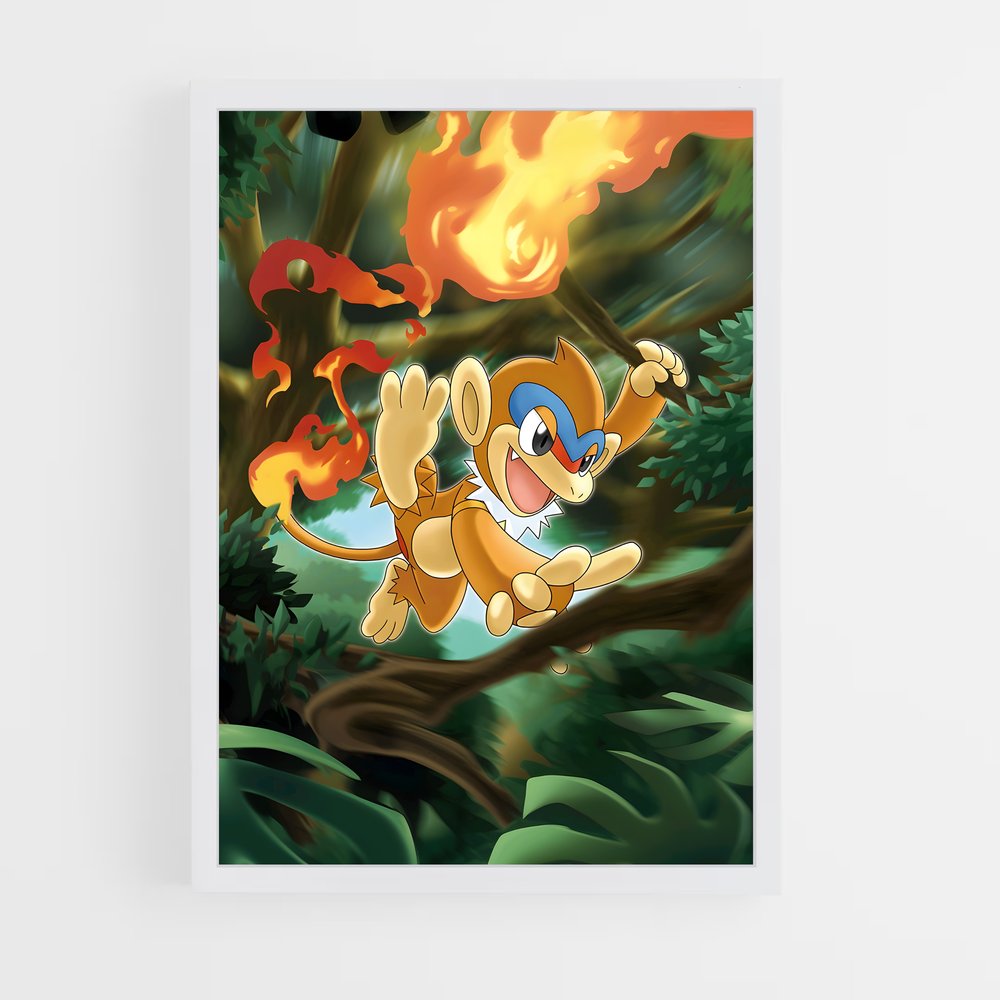 Poster Monferno en Vol – affiche Pokemon (vue 3)