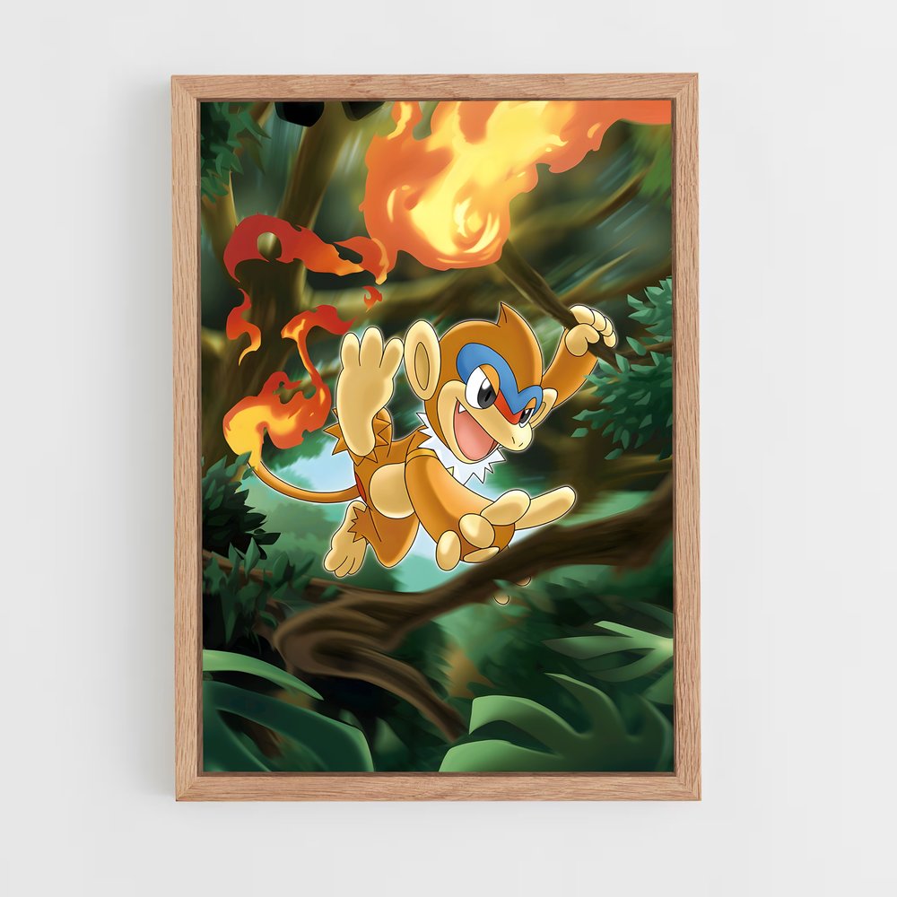 Poster Monferno en Vol – affiche Pokemon (vue 4)