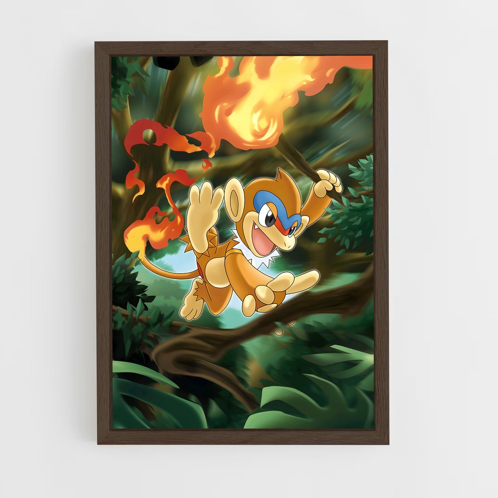 Poster Monferno en Vol – affiche Pokemon (vue 5)