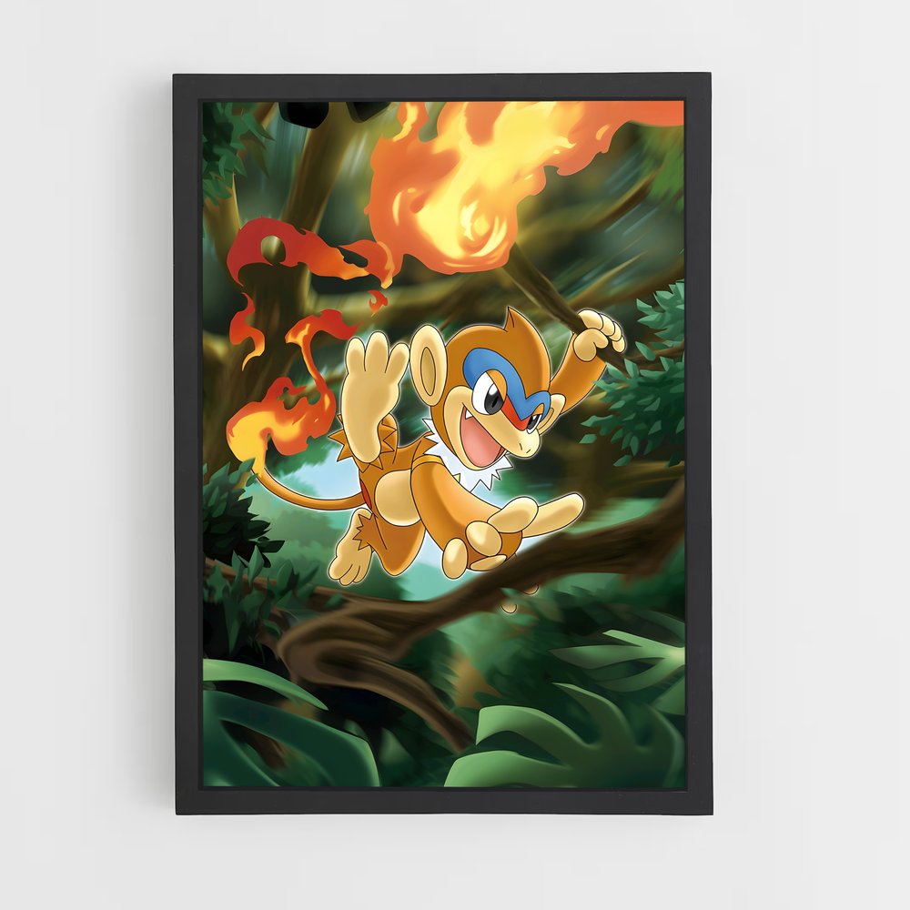 Poster Monferno en Vol – affiche Pokemon (vue 2)