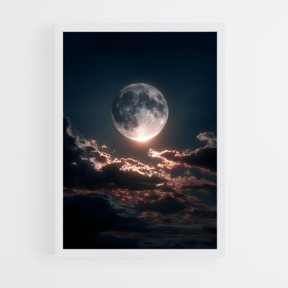 Poster Lune Éclatante – affiche Système solaire (vue 3)