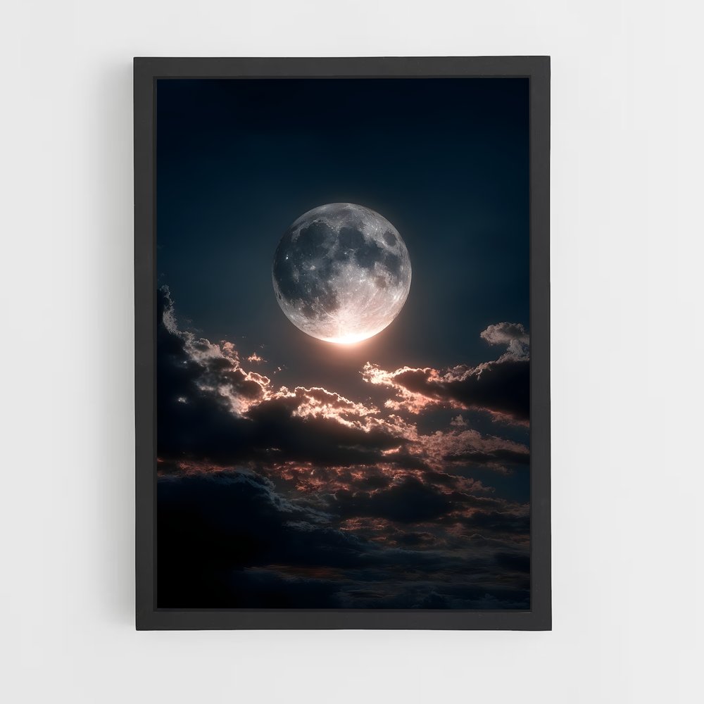 Poster Lune Éclatante – affiche Système solaire (vue 2)