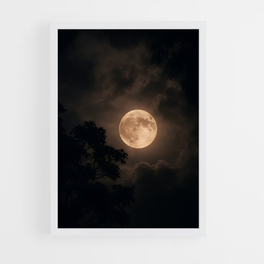 Poster Lune Éclairée – affiche Système solaire (vue 3)
