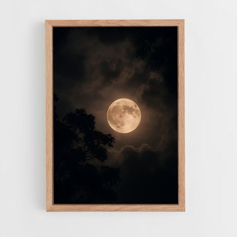 Poster Lune Éclairée – affiche Système solaire (vue 4)